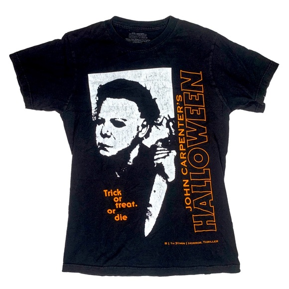 Halloween Horror Movie Shirt Michael Myers Trick or Treat or Die John Carpenter - Picture 1 of 9